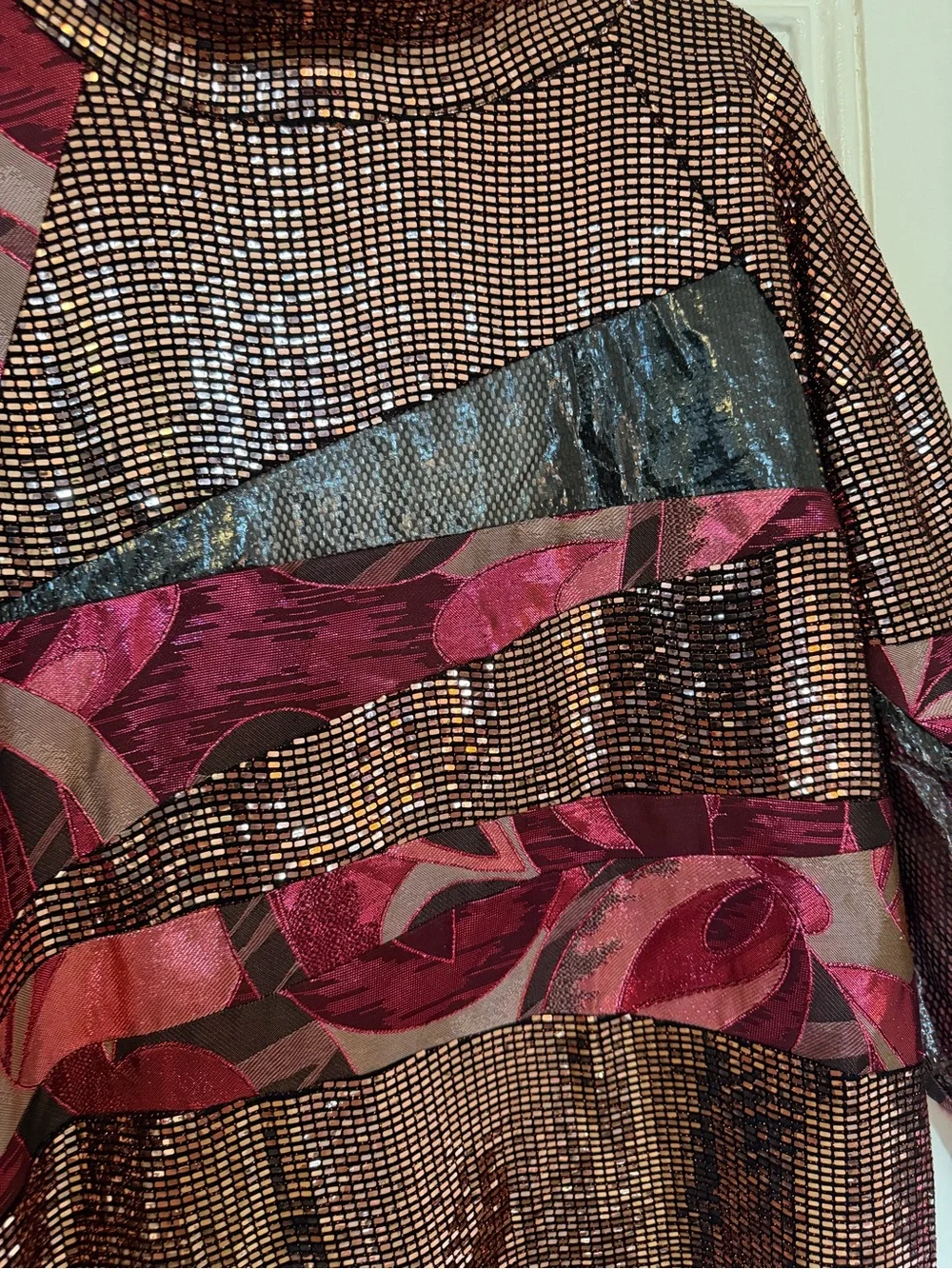 Stunning custo Barcelona patchwork Sequin dress in rose gold and Pink size 6 nwt